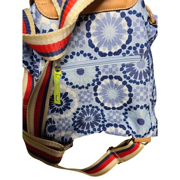 Lily Bloom Blue Floral Backpack With Multiple Pockets & Adjustable Straps - Picture 4 of 10